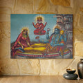 Vishnu rests on serpent Ananta poster
