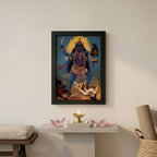 Goddess Kali Trampling Shiva framed poster