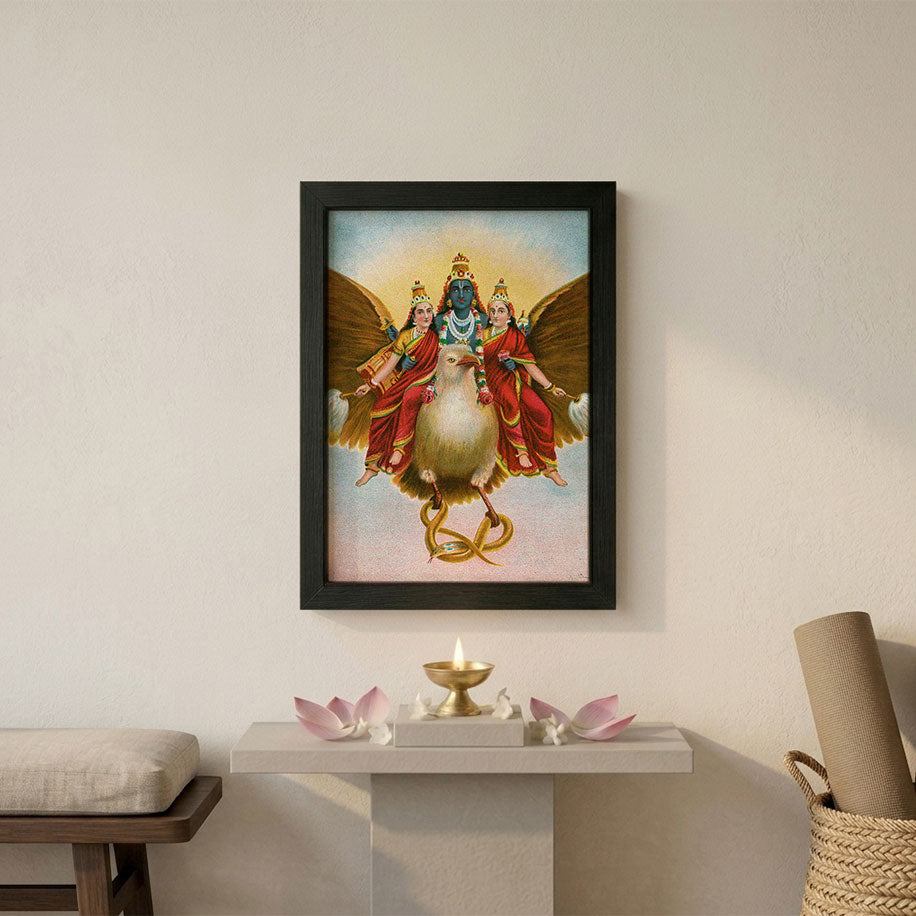 Vishnu on Garuda framed poster