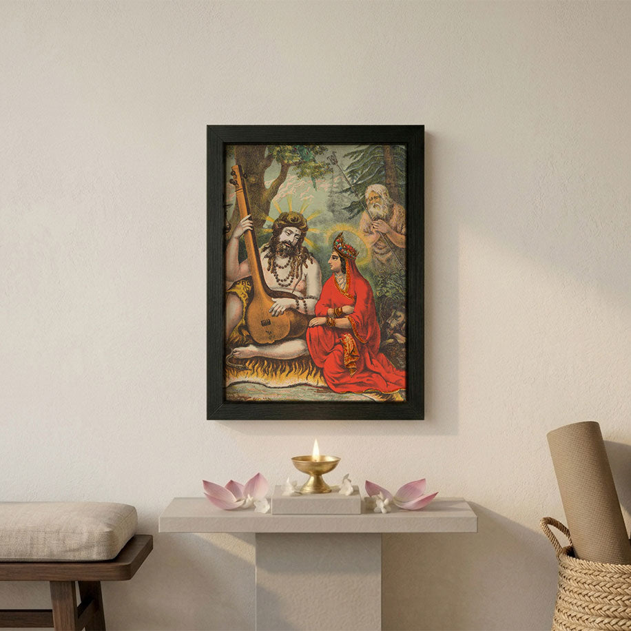 Shiva and Gauri framed poster