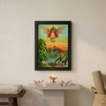 Vishnu Protecting Elephant Gajendra framed poster