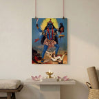 Goddess Kali Trampling Shiva poster